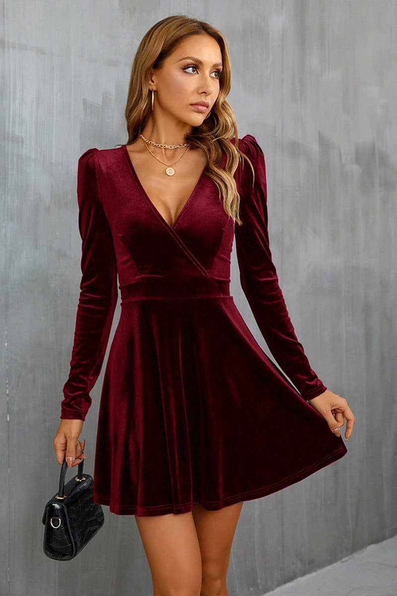 A-LINE VELVET DRESS