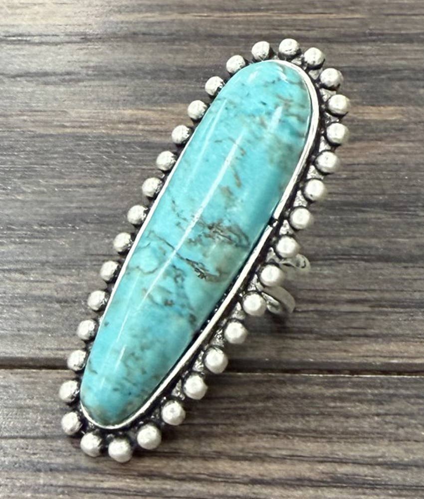 Elongated Turquoise Ring