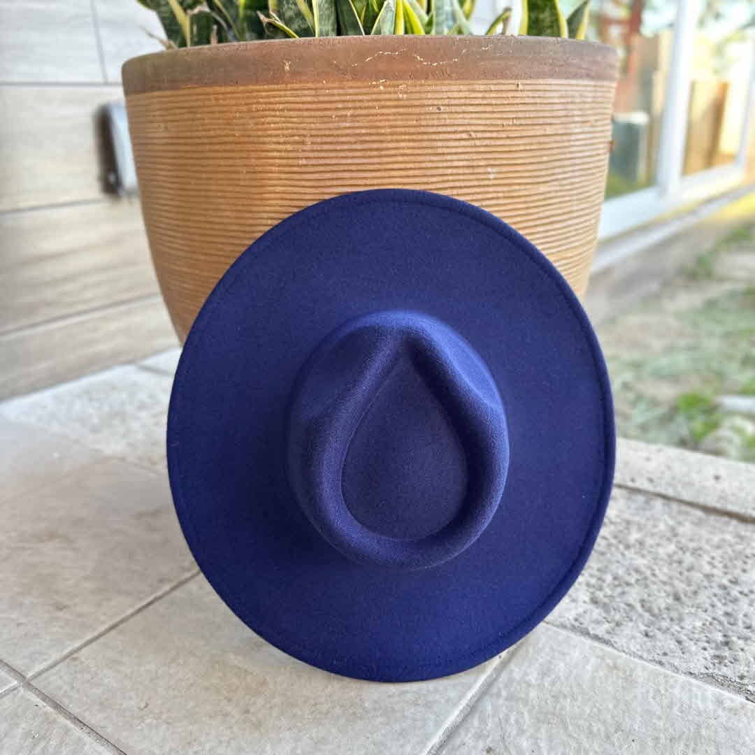 Vegan Felt Rancher Hat: NAVY