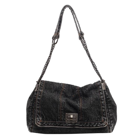 Women Casual Large Denim Tote Crossbody Denim Bag