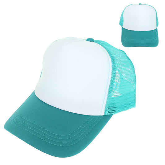Two-Tone Color Mesh Backing Baseball Cap: Turquoise