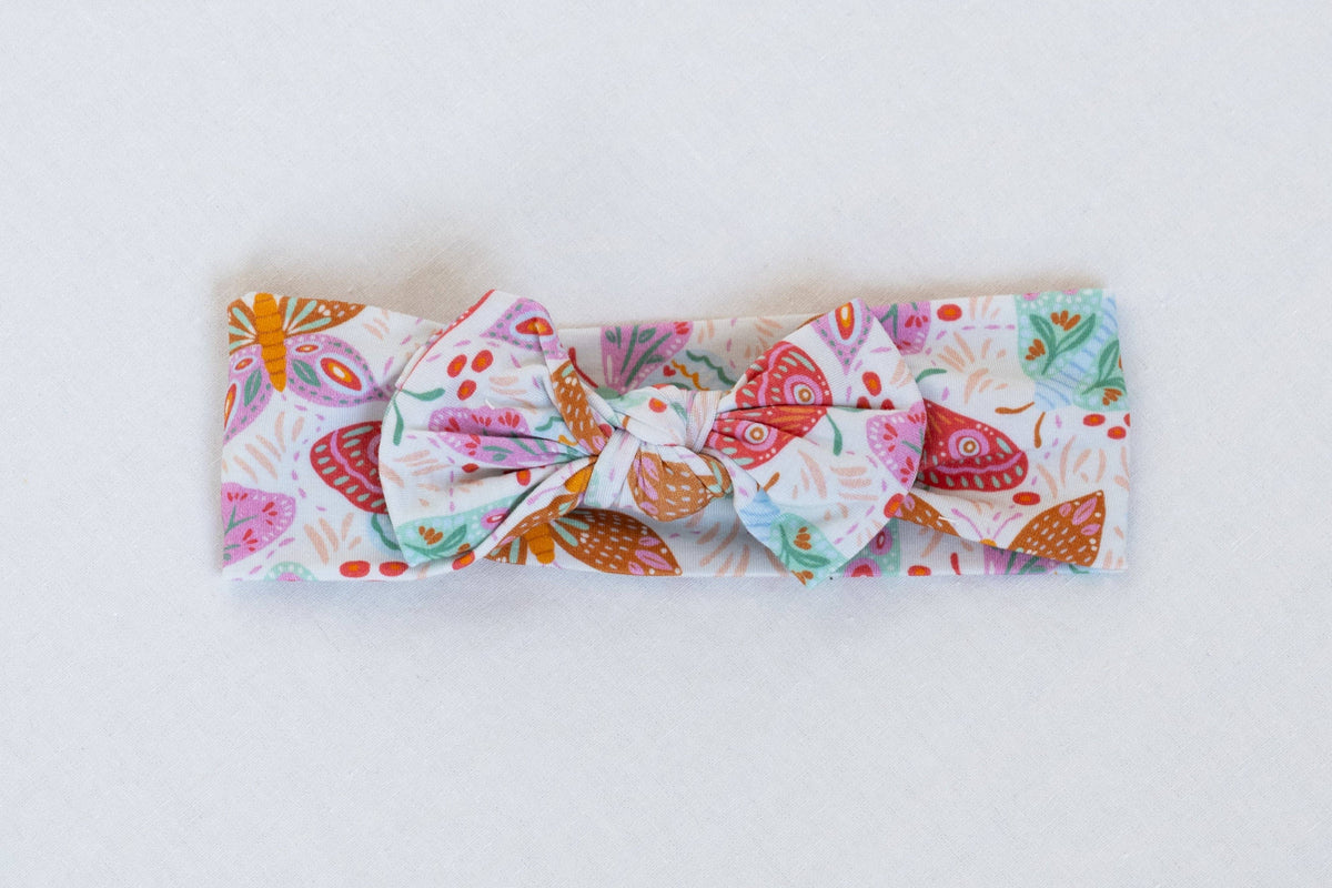 Bow Headband: Midnight Butterfly Garden