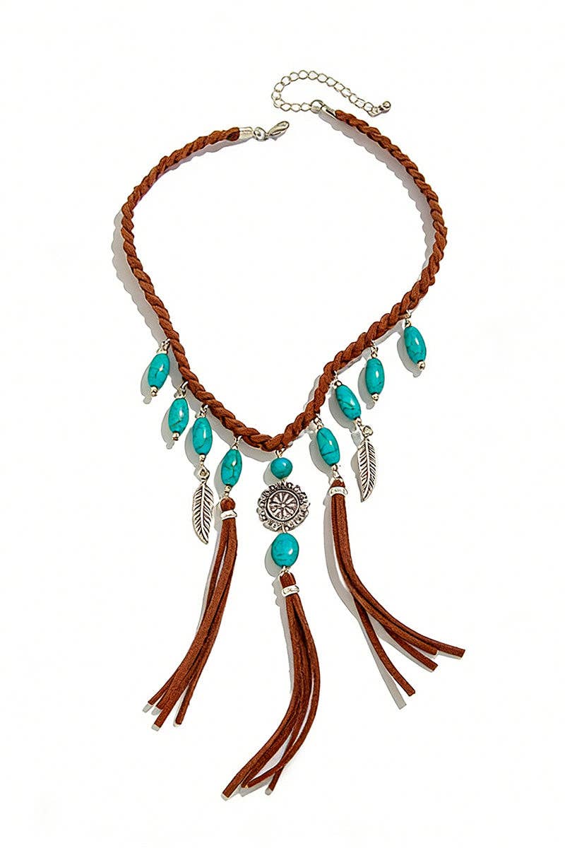 Boho Feather Pendant Necklace