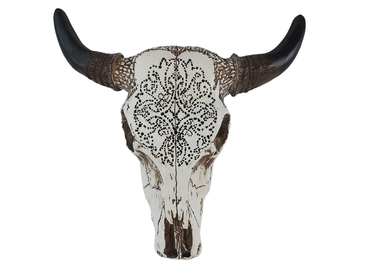 Tooled Bull Skull