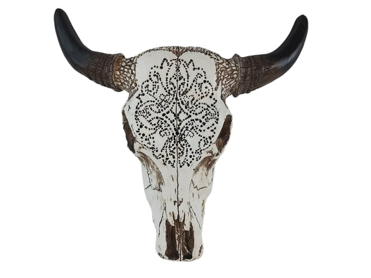 Tooled Bull Skull