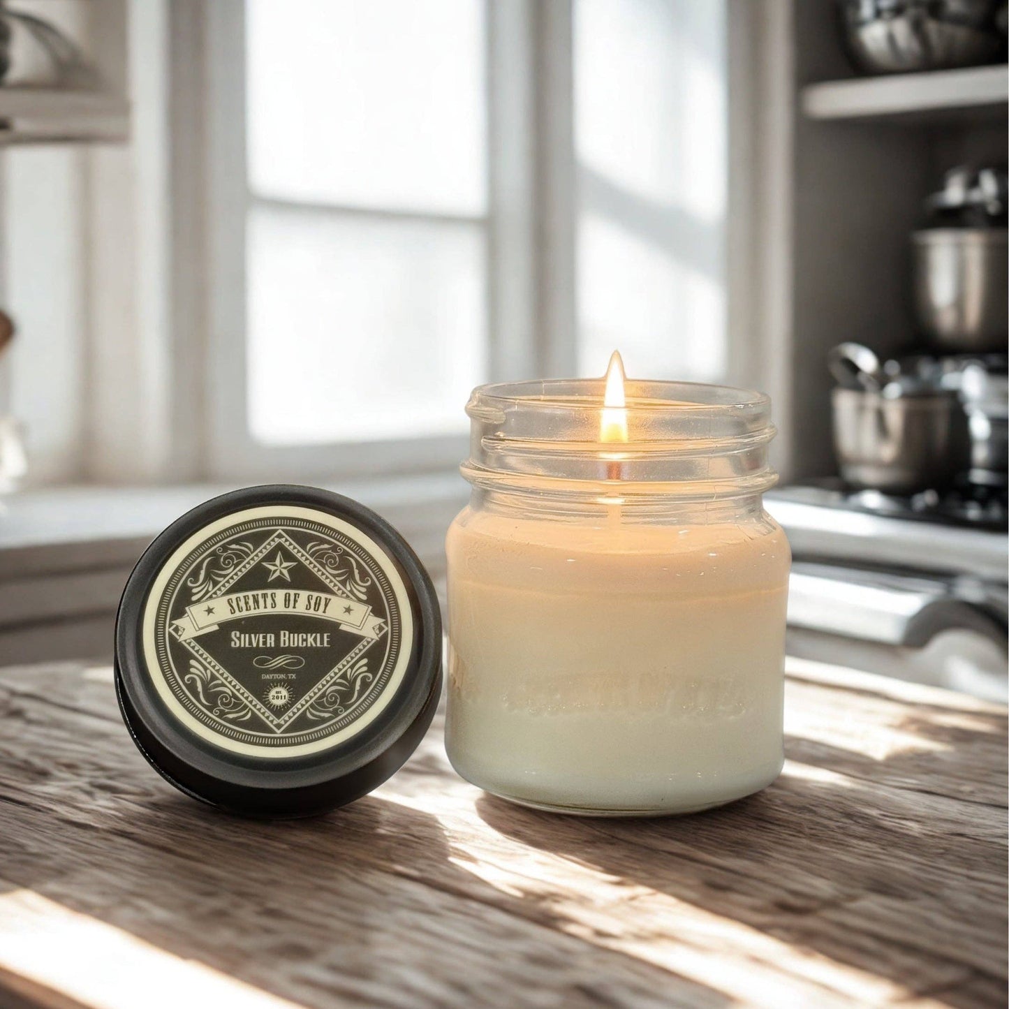 Silver Buckle Soy Candle