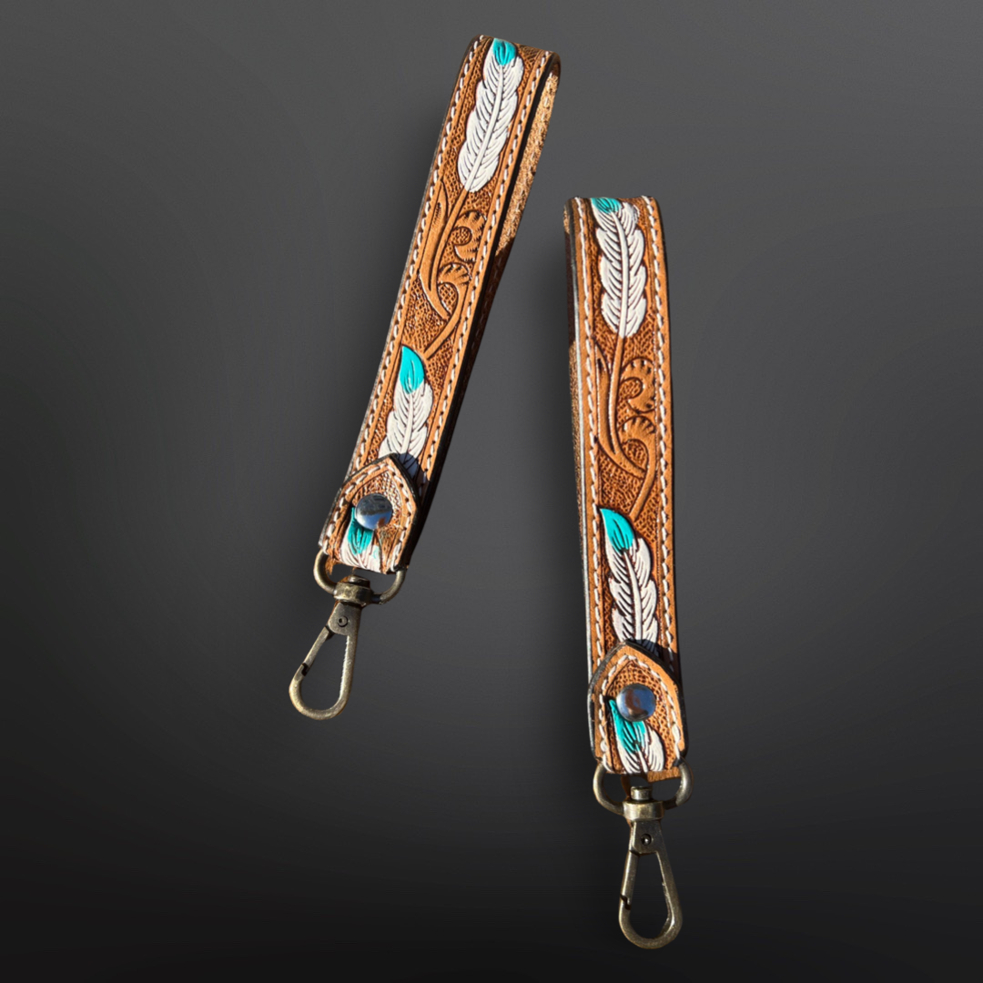 Tooled Leather Keychain