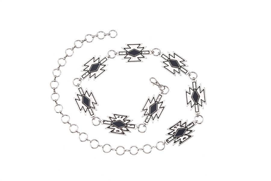 Black Aztec Concho Belt