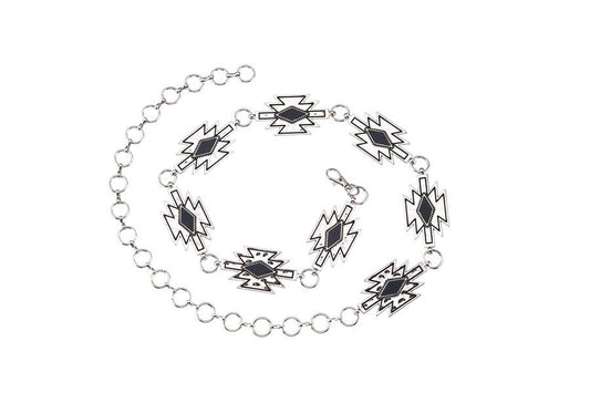 Black Aztec Concho Belt