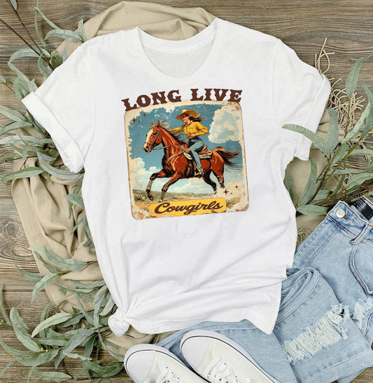 Lace & Hide Vintage Cowgirls Long Live Cowgirls T-Shirt