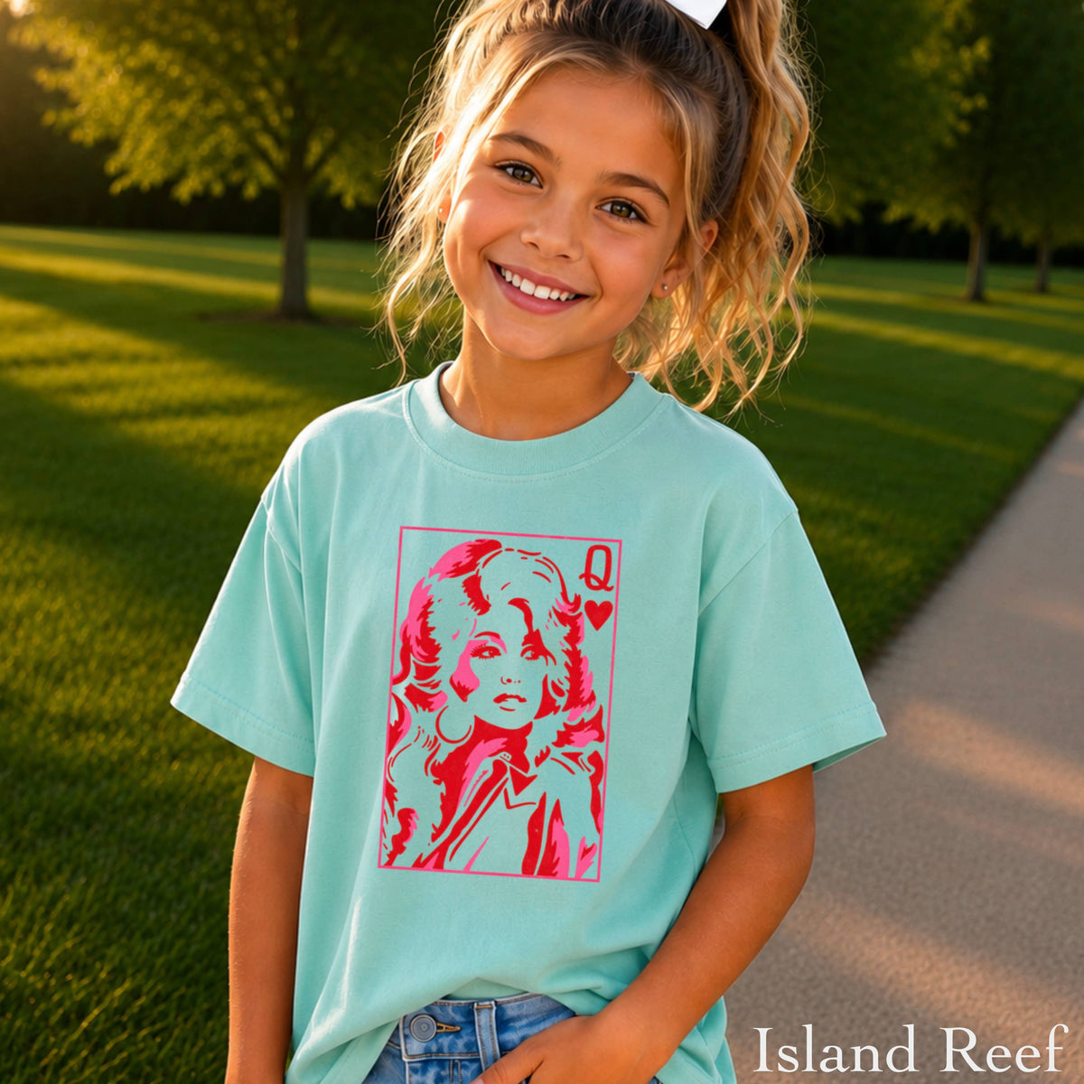 Doll Queen Of Hearts Youth Kids Comfort Color T-Shirt : Pepper / Large (14-16)