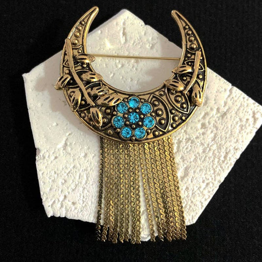 Crescent Tassel Brooch