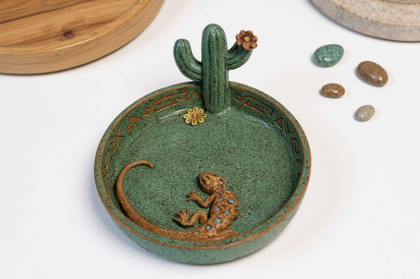 DESERT SPIRIT CACTUS GUARDIAN DISH-SOUTHWEST DECOR