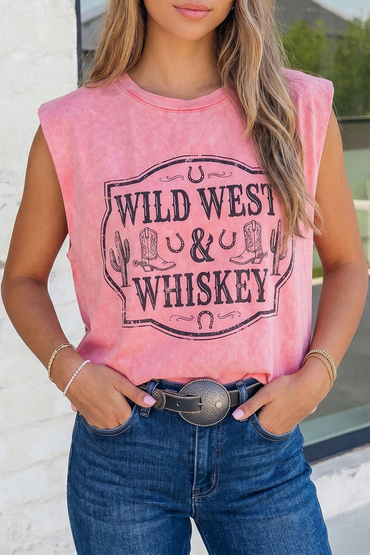 Western Sleeveless Shift Top