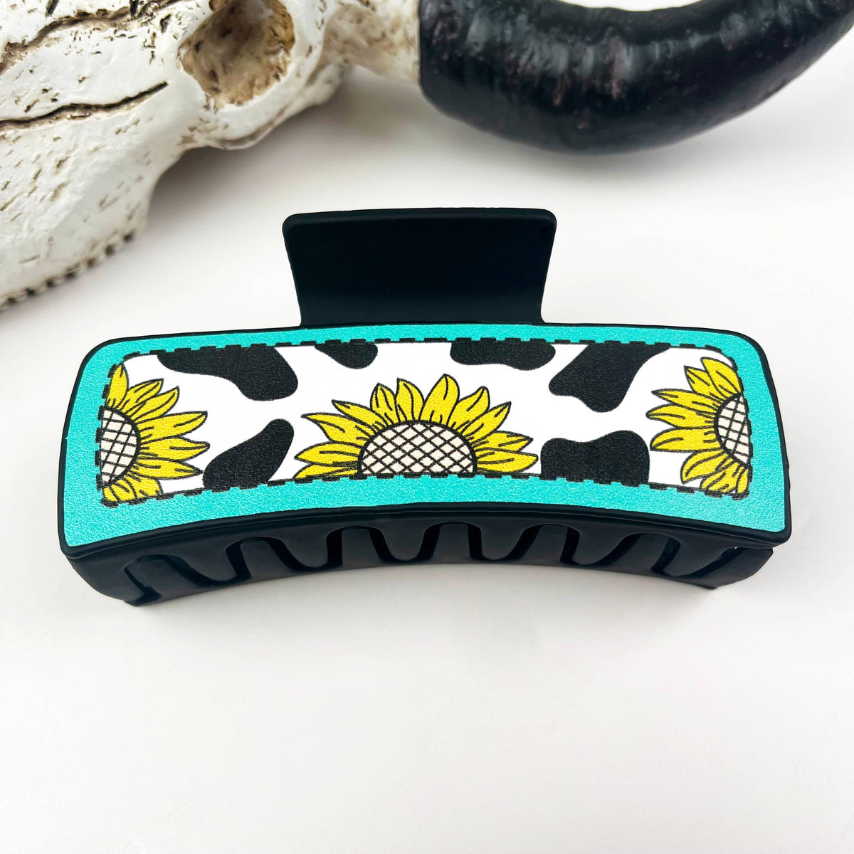 Sunflower/Cow Print Hair Claw