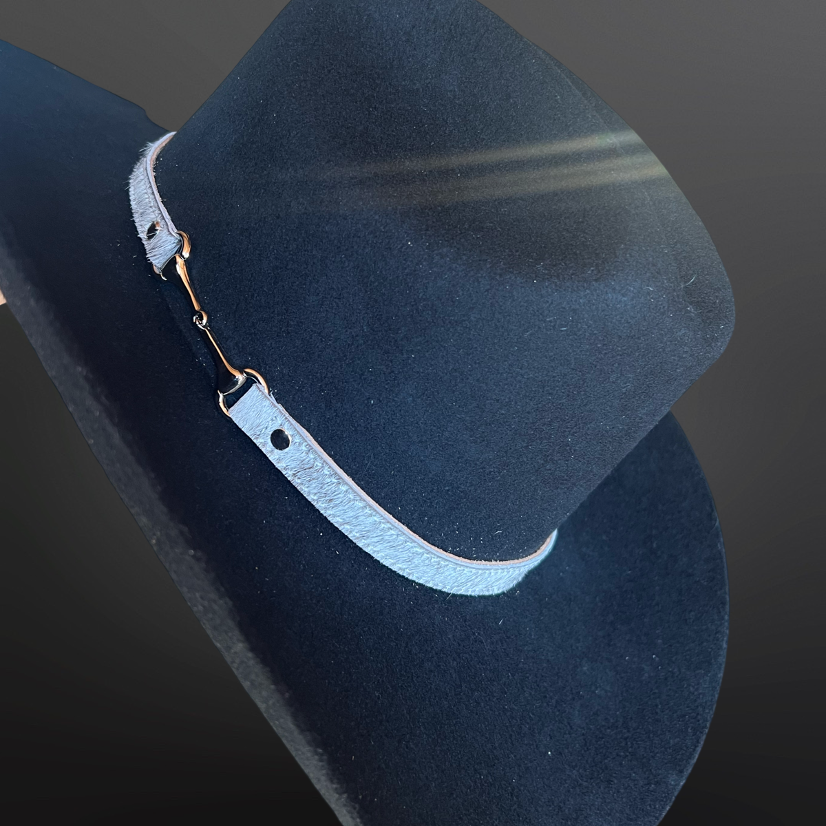 Hair On Cowhide Leather Snaffle Bit Hat Band
