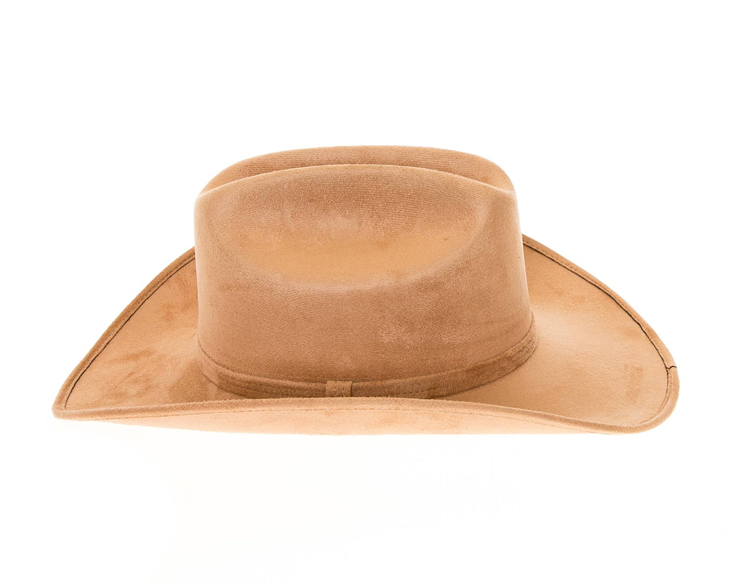 Premium Vegan Suede Cattleman Cowboy Hat -Camel