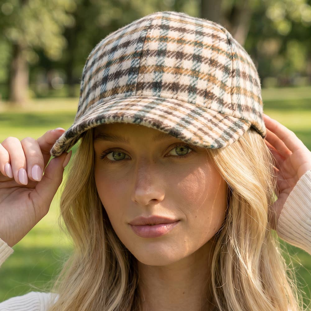 Tartan Check Cap: GRN