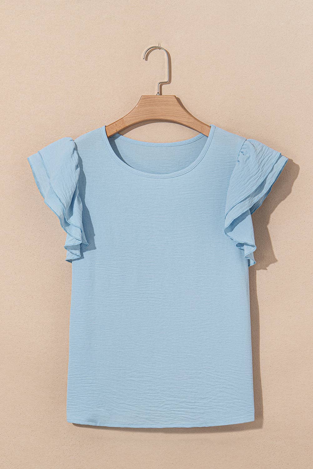Ruffle Sleeve Summer Casual Blouse Top
