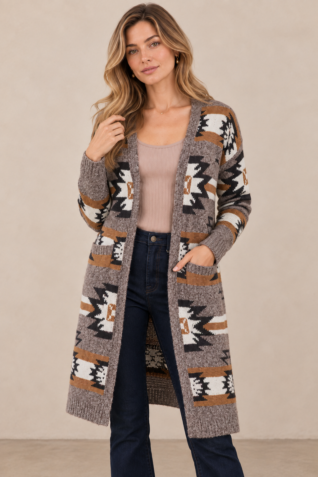 Aztec Longline Cardigan