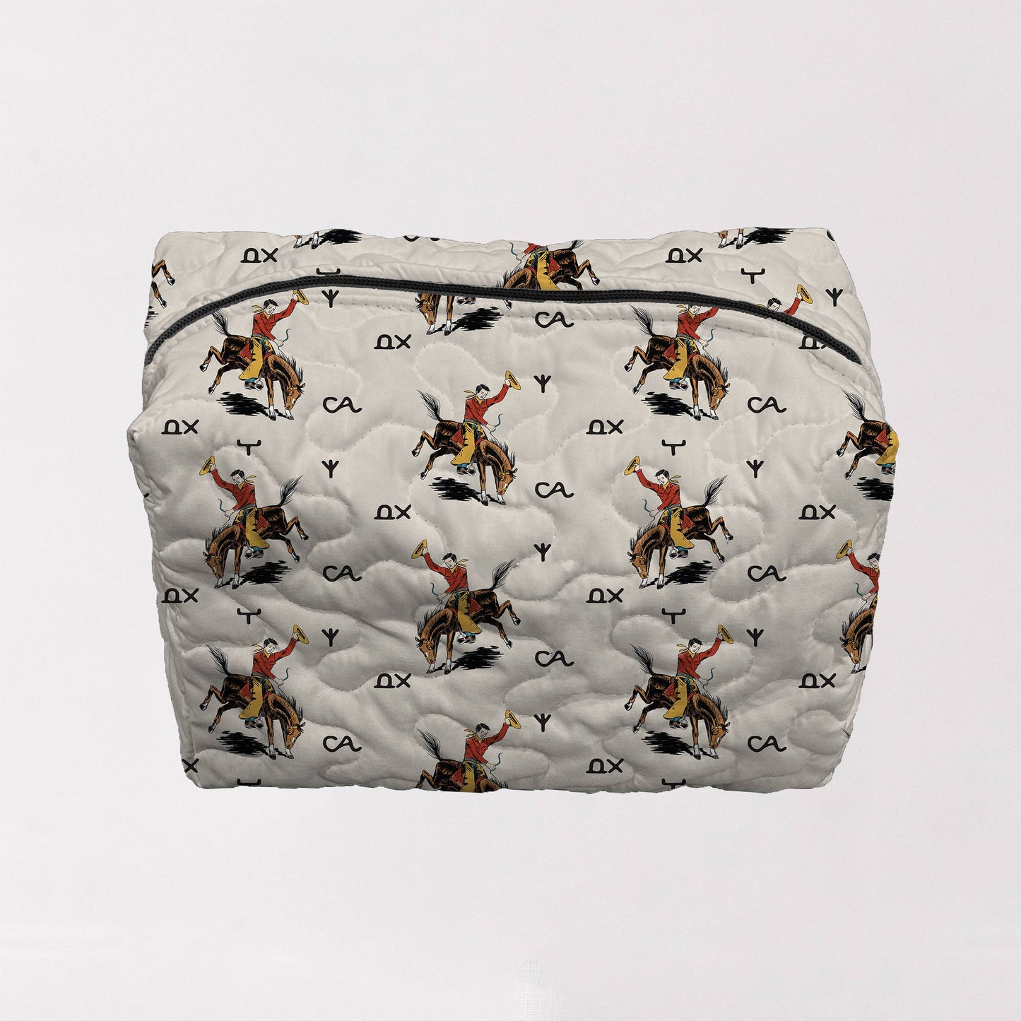 Lazy J Linen Makeup Bag: Large