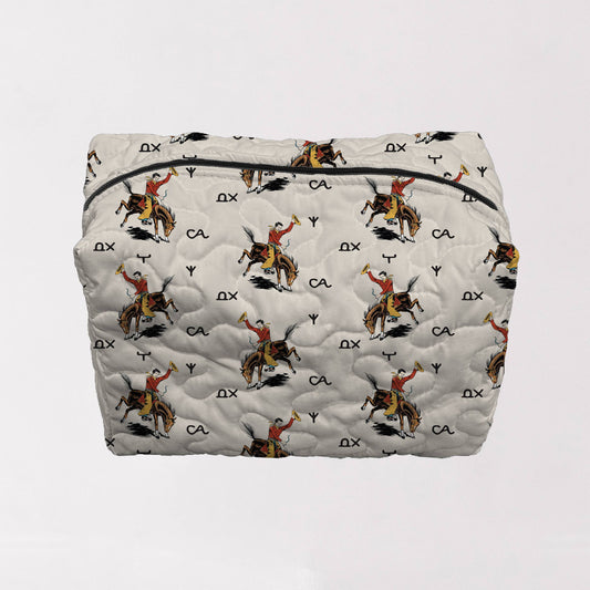 Lazy J Linen Makeup Bag: Large