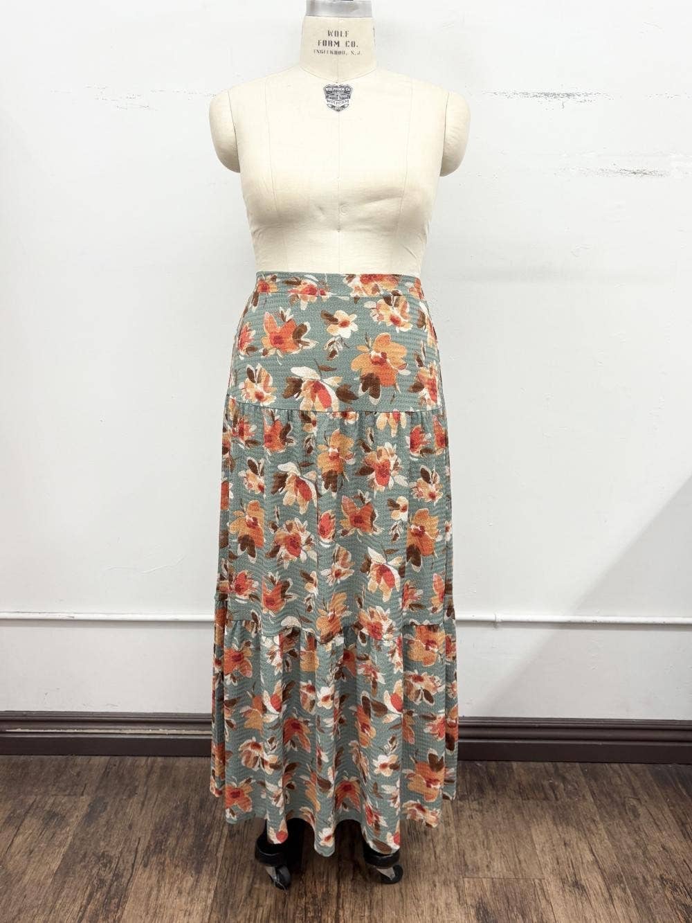 Plus Size Floral Maxi Skirt