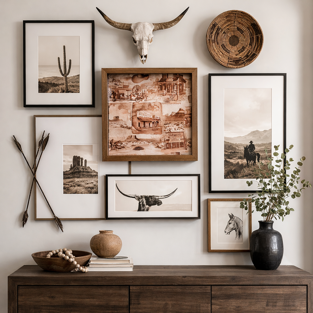 Old West 8x8 Box Framed Art