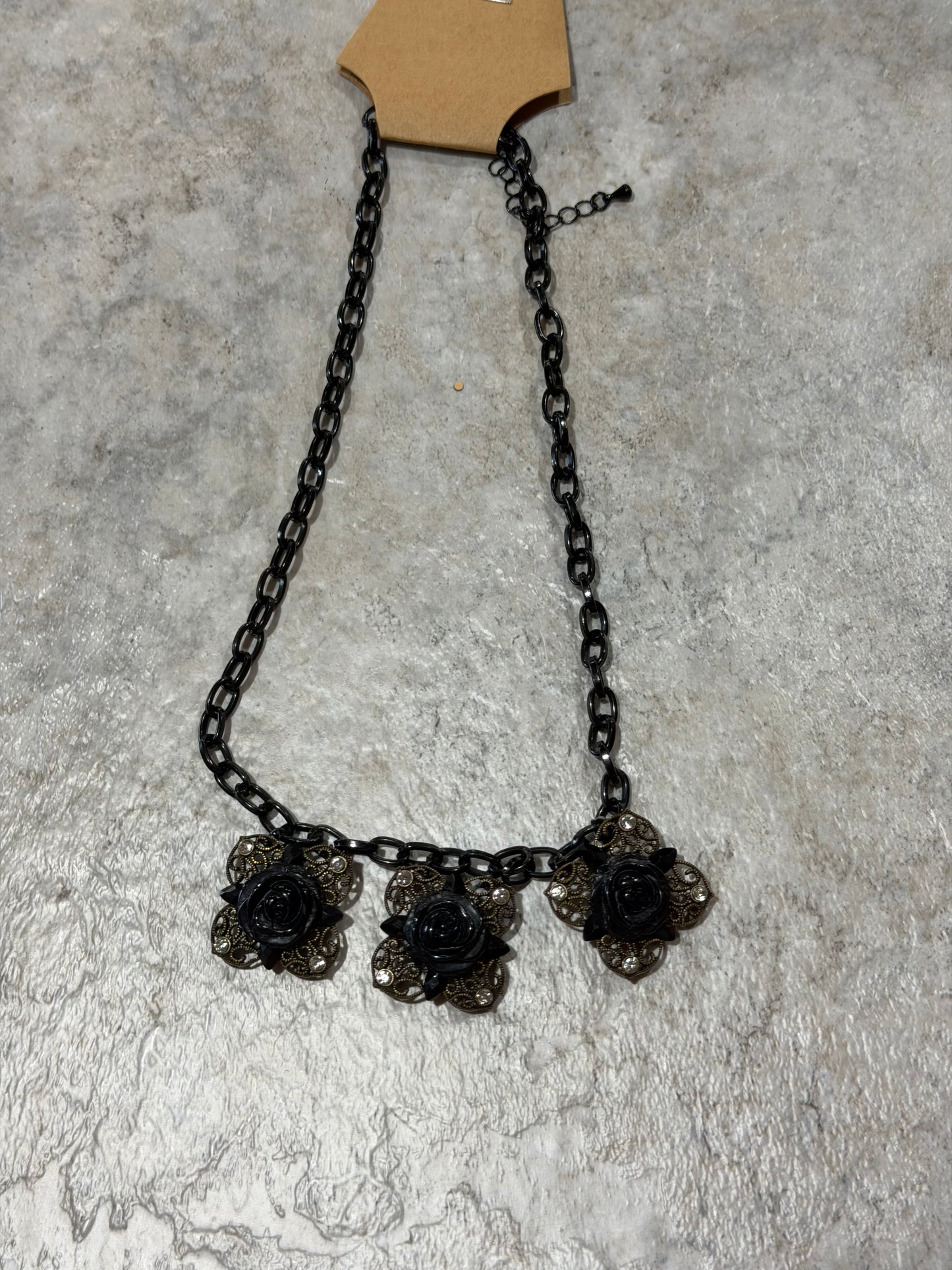 Black Bronze Rose Necklace