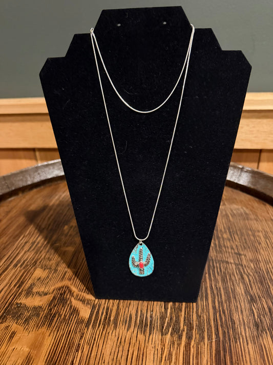 Turquoise Cactus Necklace
