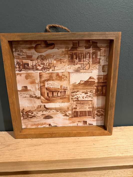 Old West 8x8 Box Framed Art