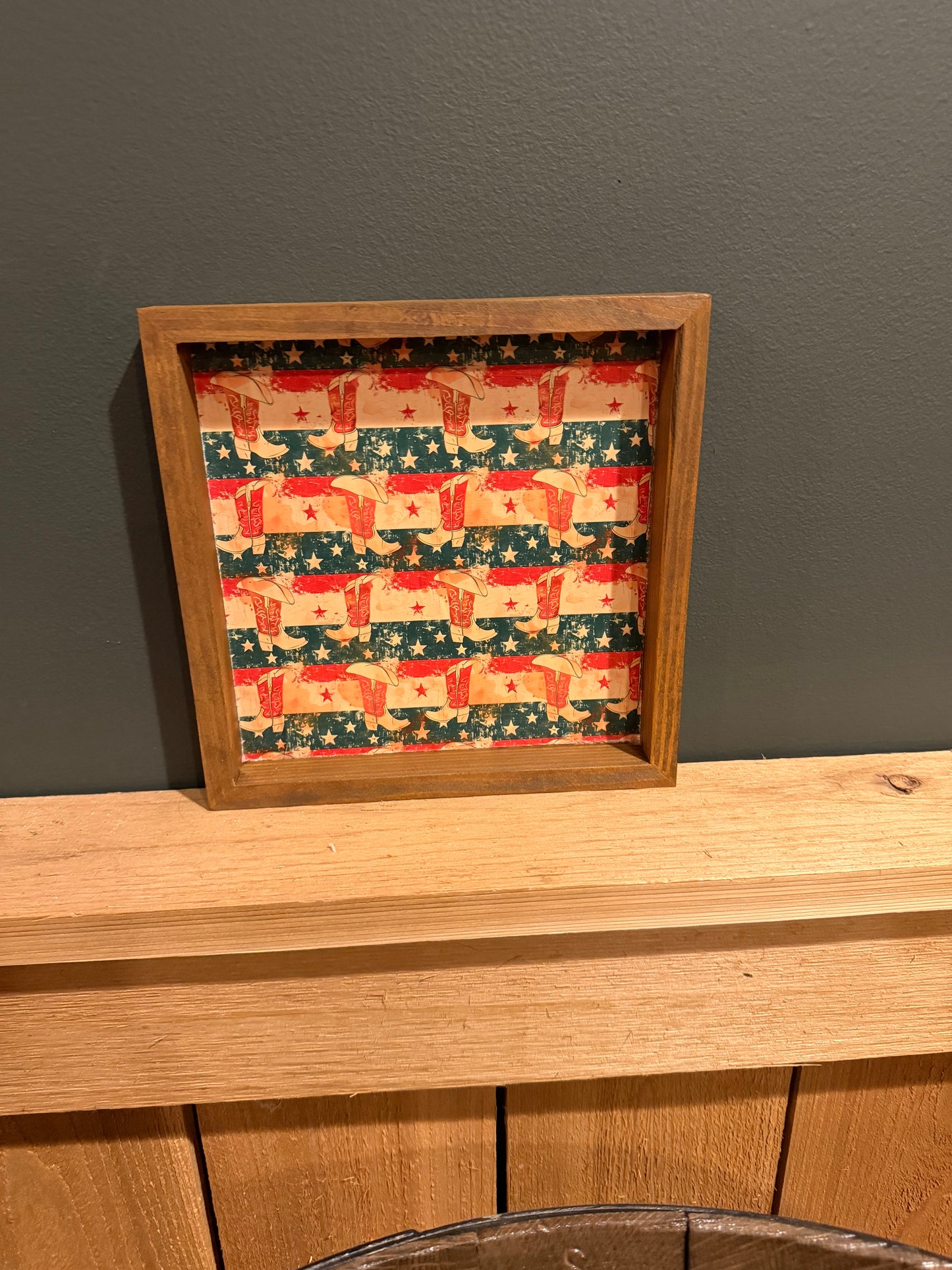 Western Americana 8x8 Box Framed Art Set