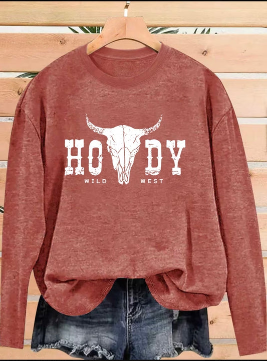 Long Sleeve 'HOWDY' Tee