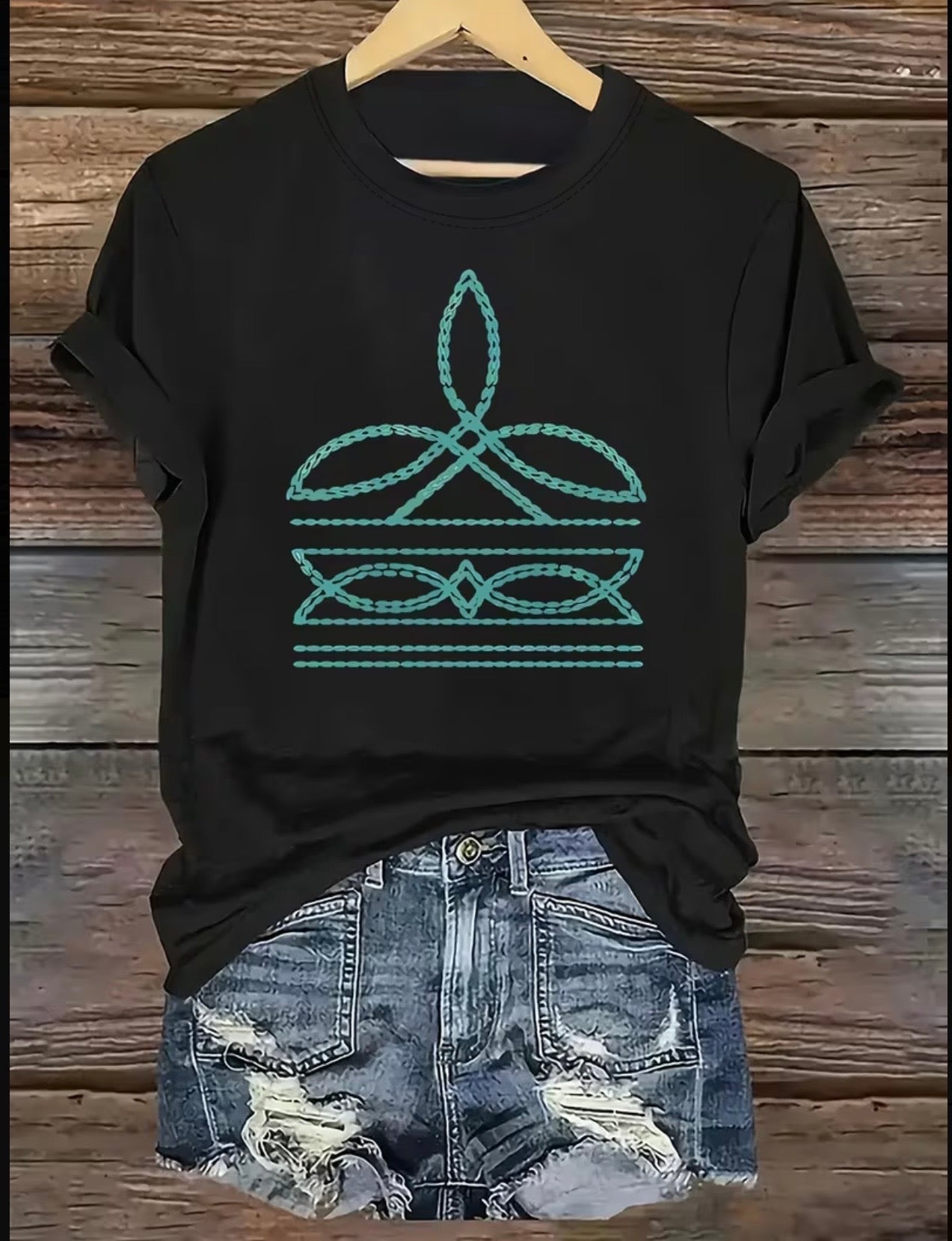 Boot-Stitch Printed Tee