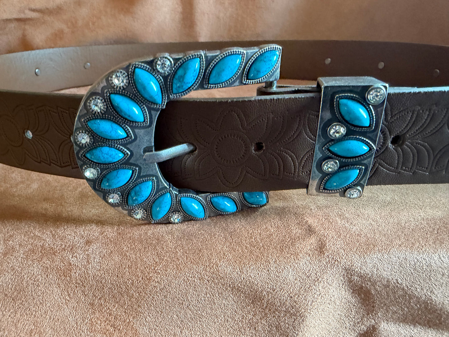 Turquoise and Silver Buckle Belt