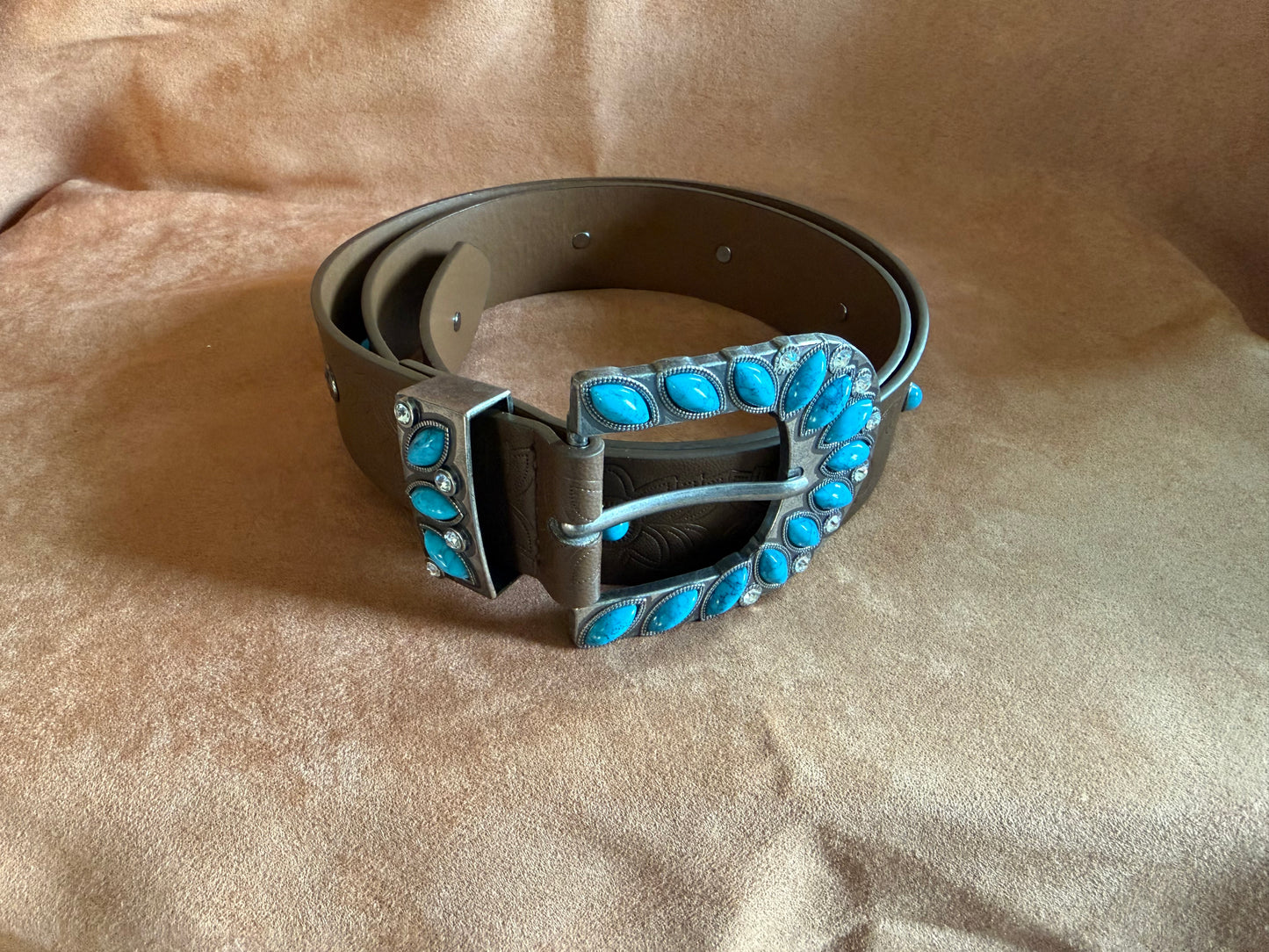 Turquoise and Silver Buckle Belt