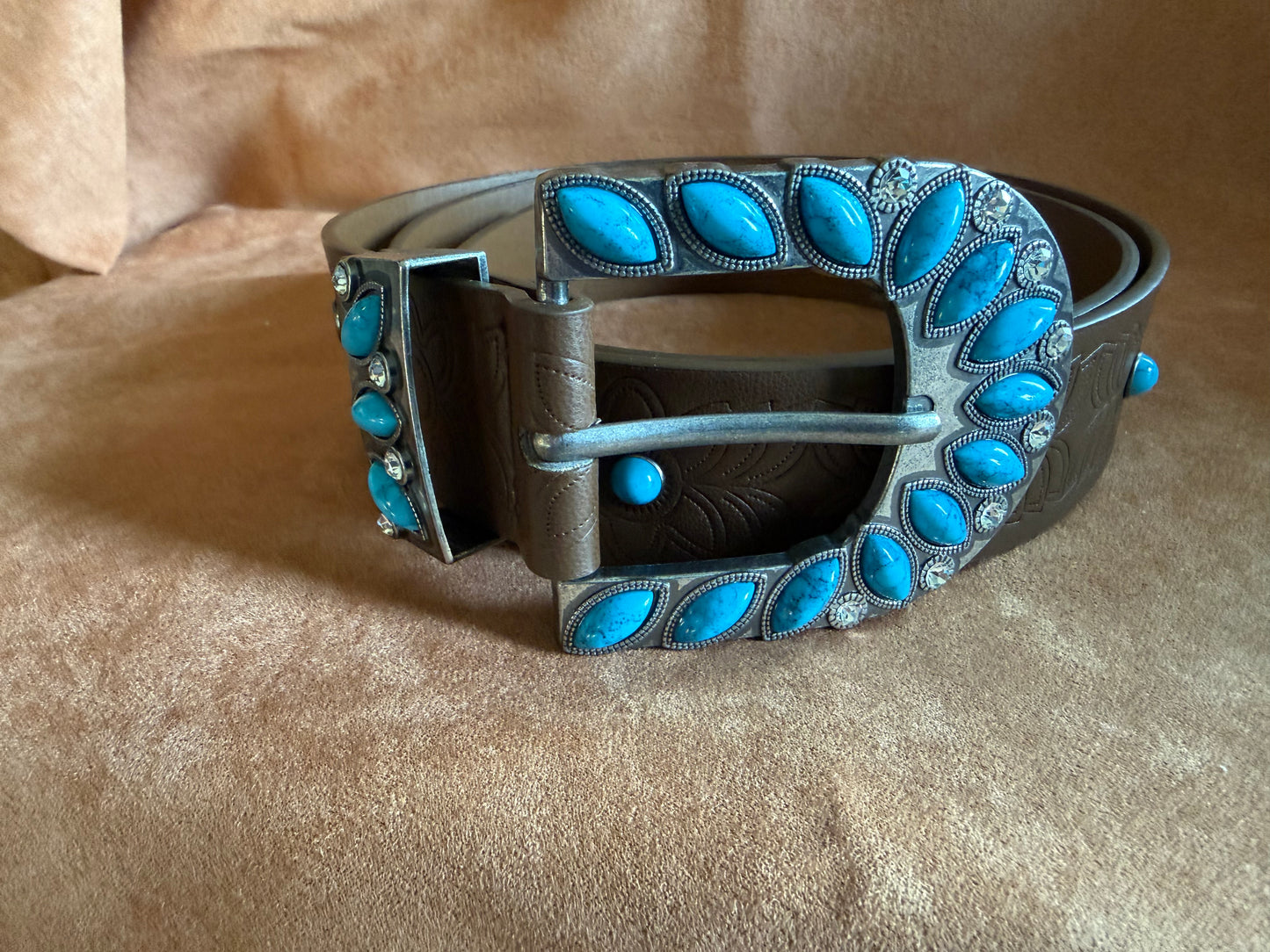 Turquoise and Silver Buckle Belt
