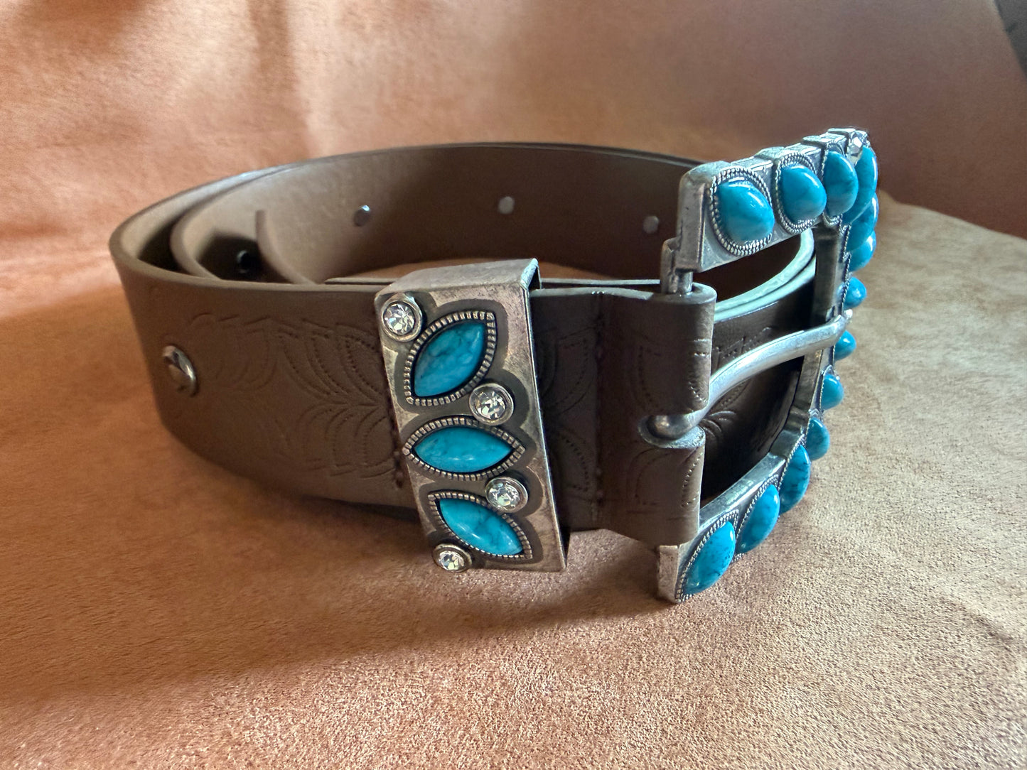 Turquoise and Silver Buckle Belt