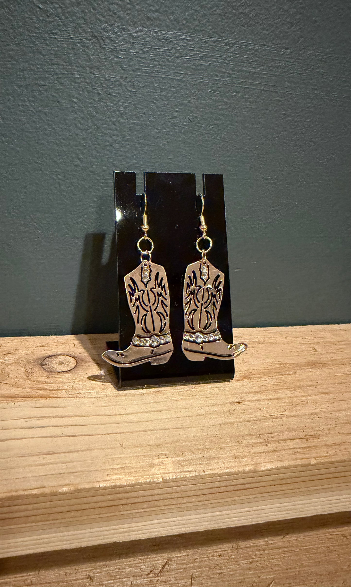 Gold Cowgirl Boot Earrings