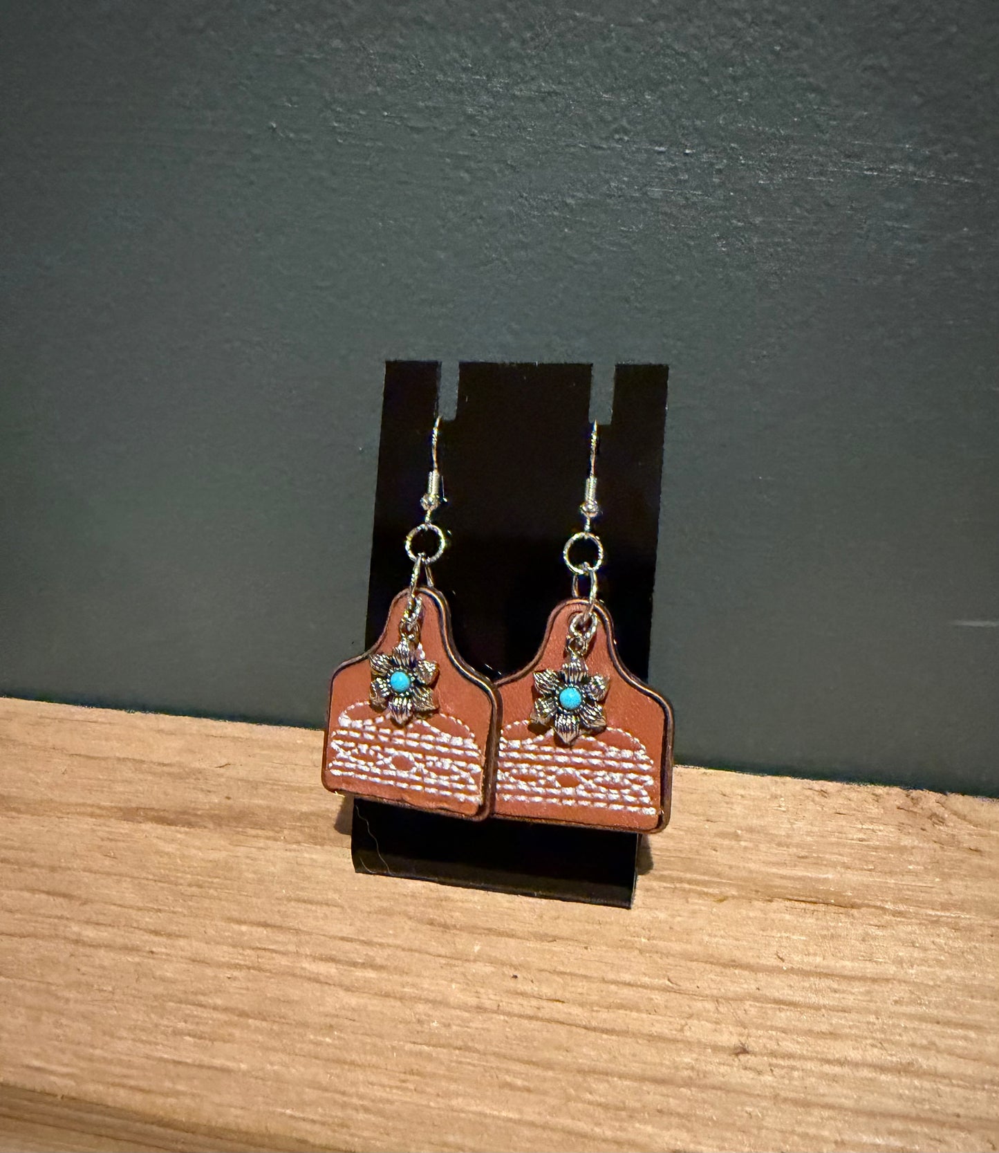 Brown Bootstitch Earrings