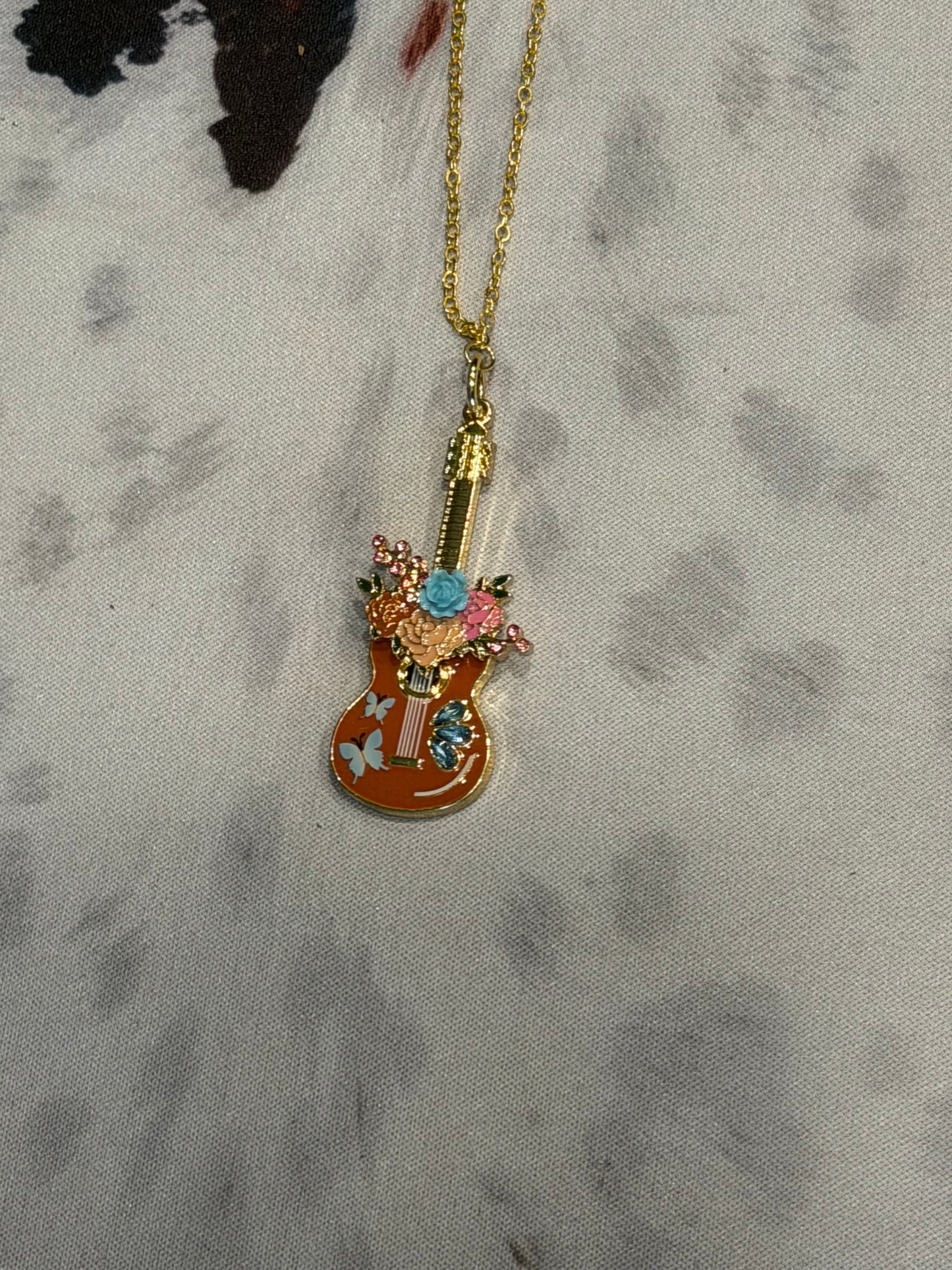 Floral Guitar Necklace