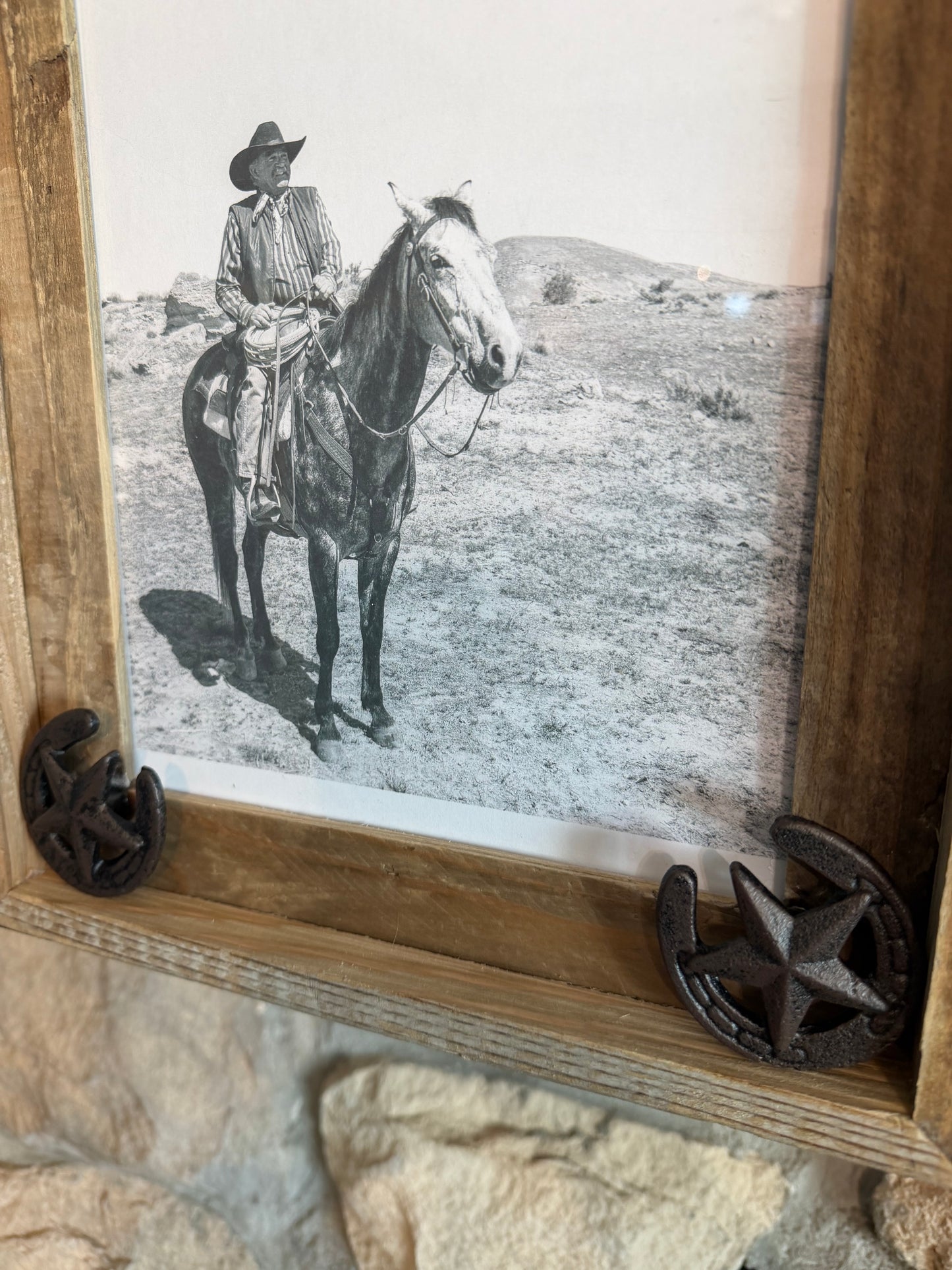 Barnwood Frame with Horseshoe Accents