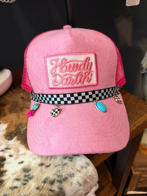 Custom Pink Suede Trucker Hat