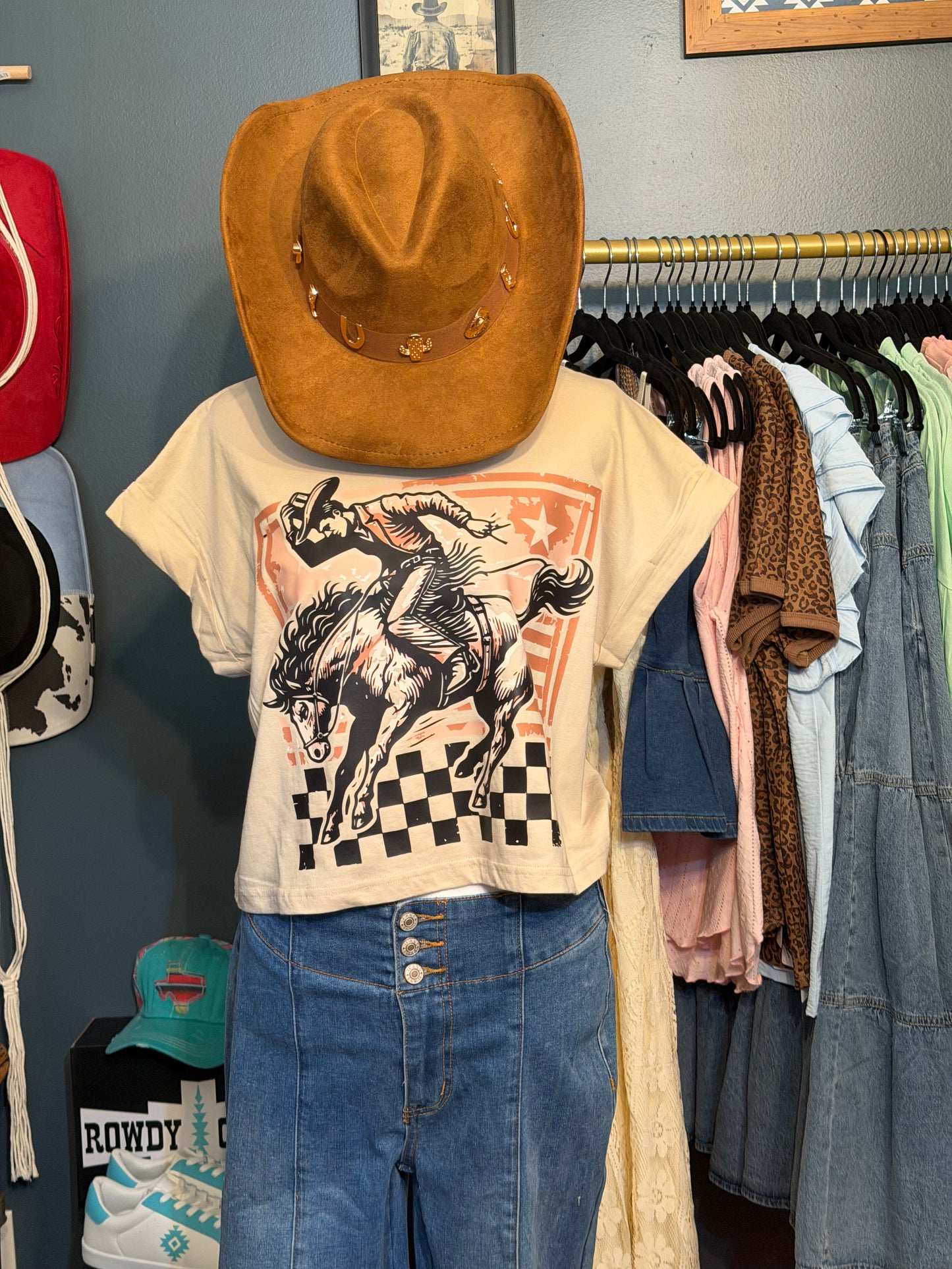 Buckin' Bronc Cropped Tee