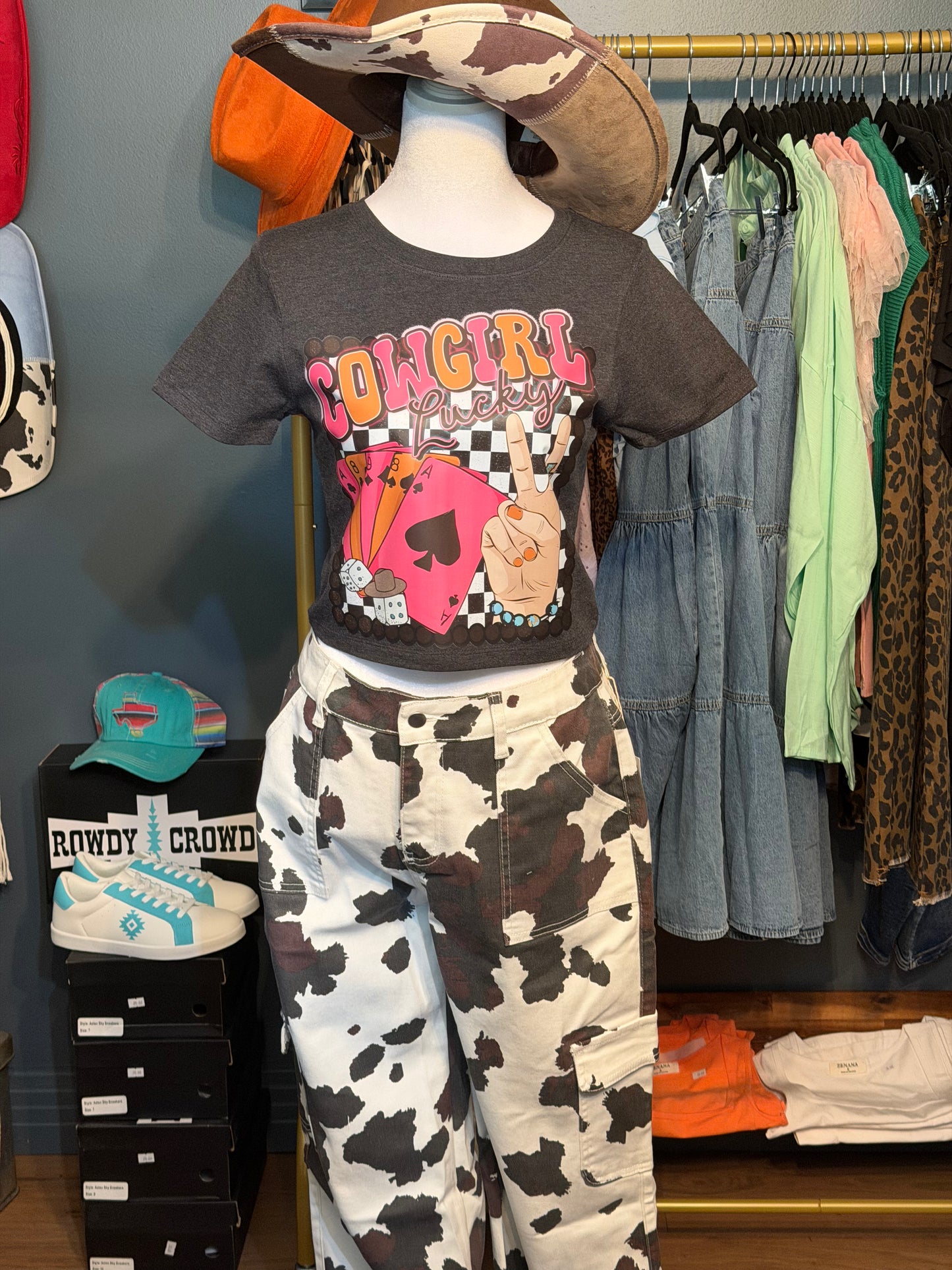 Cowgirl Lucky Cropped Tee