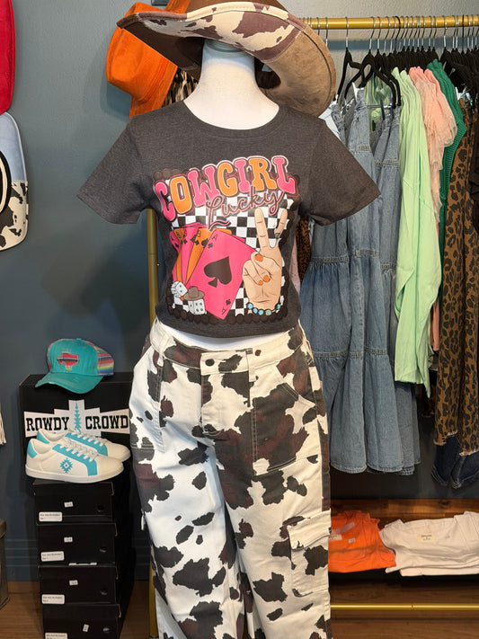 Cowgirl Lucky Cropped Tee
