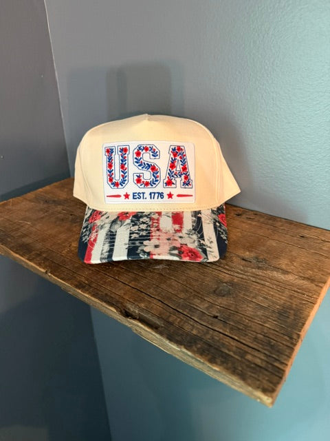 USA Floral Cap