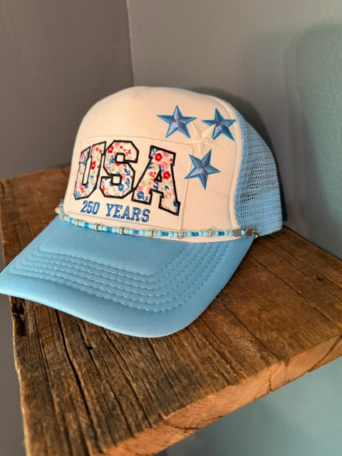 USA Floral Embroidered Otto Trucker Hat