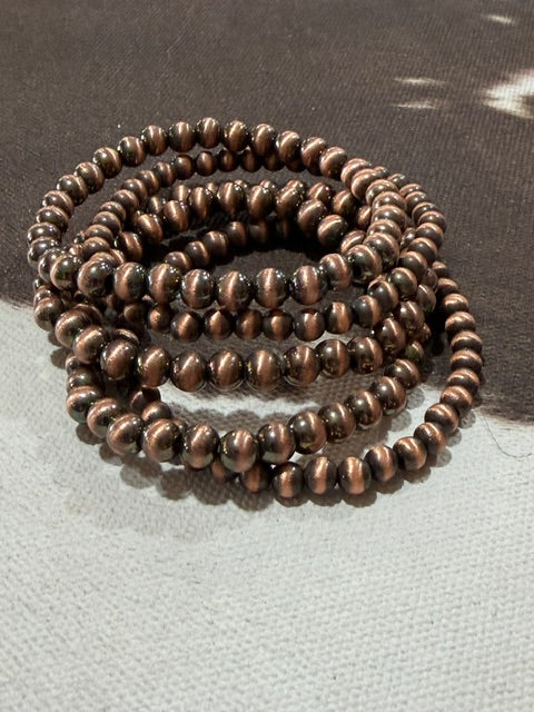 Faux Copper Navajo Bead Bracelet Set