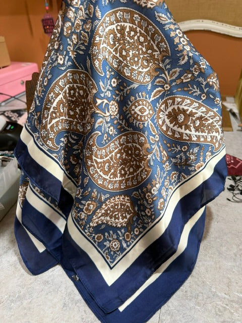 Navy Paisley Wild Rag